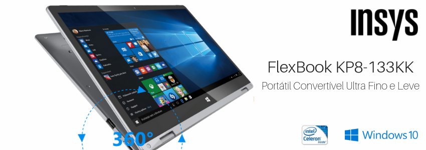 FlexBook 133A Portátil Convertível em alumínio ultra fino e leve